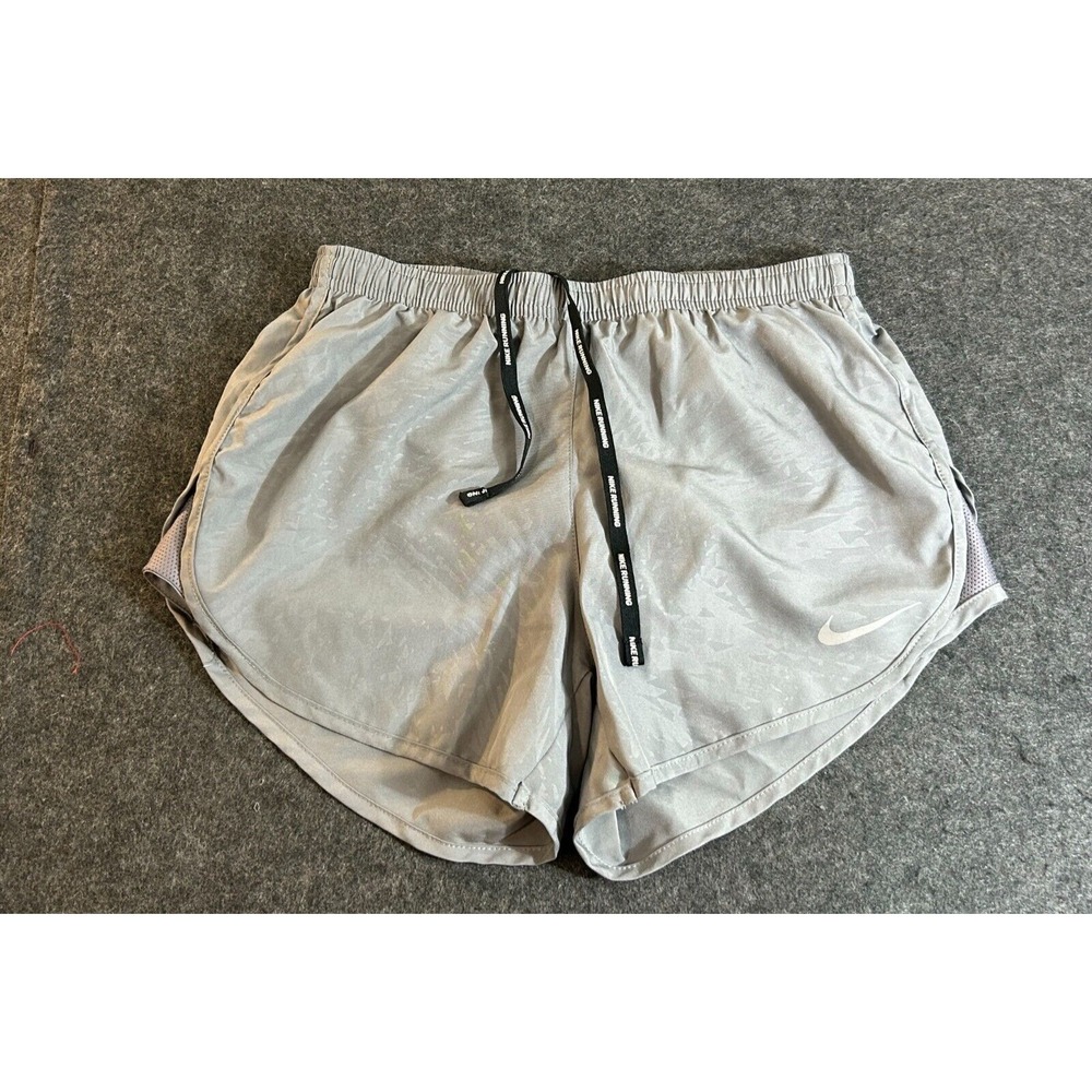 Nike Women's Dri Fit Tempo Brief Lined 3.5" Inseam Running Shorts Silver Size XS